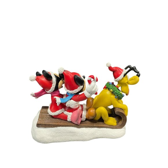 Mickey Minnie Pluto Disneyana Resin Figurine 7.5in Christmas Decor - Picture 3 of 5
